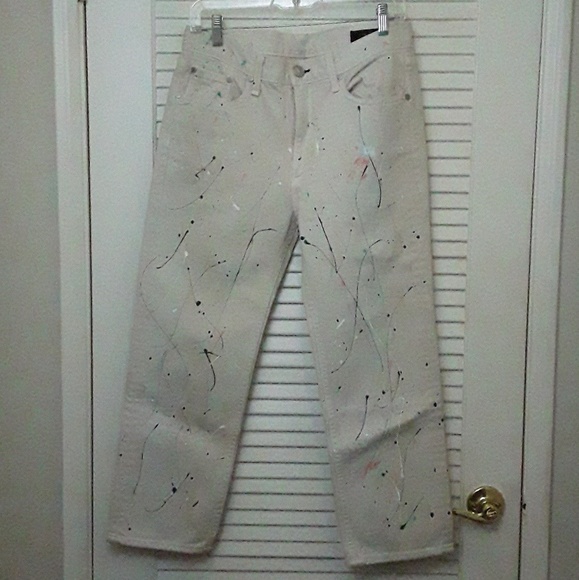 rag & bone | Pants & Jumpsuits | Rag Bone Cream Paint Splatter ...